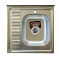 Кухонна мийка з нержавіючої сталі Platinum САТИН 6060 L (0,5/160 мм)