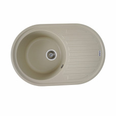 Гранітна мийка для кухні Platinum 7750 LIRA матова Айворі