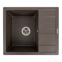 Гранітна мийка для кухні Platinum 5851 ARIA матова Темна скеля