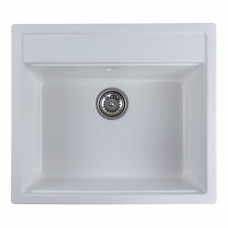 Гранітна мийка для кухні Platinum 5751 NIKA глянець Білосніжна