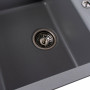 Гранітна мийка для кухні Platinum 7850 TROYA матова Сірий металік