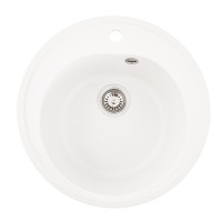 Гранітна мийка для кухні Platinum 510 LUNA матова Білосніжна