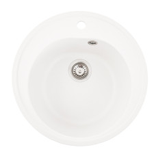 Гранітна мийка для кухні Platinum 510 LUNA матова Білосніжна