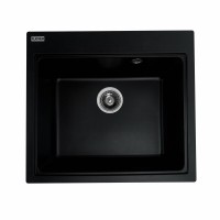 Гранітна мийка для кухні Platinum 5852 VESTA матова Чорна