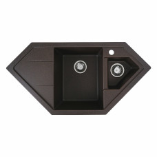 Гранітна мийка для кухні Platinum 9950 PANDORA матова Шоколад