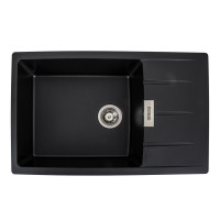 Гранітна мийка для кухні Platinum 7749 ROMA матова (чорна)