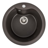 Гранітна мийка для кухні Platinum 480 TURAS матова Темна скеля