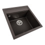Гранітна мийка для кухні Platinum 5149 FIESTA матова Темна скеля