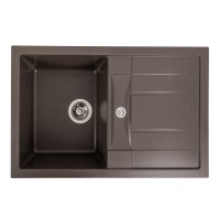 Гранітна мийка для кухні Platinum 7850 TROYA матова Темна скеля