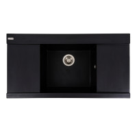 Гранітна мийка для кухні Platinum 9651 ATLAS матовий Чорний