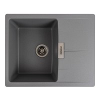 Гранітна мийка для кухні Platinum 6250 ZIRKONE матовий сірий металік