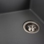 Гранітна мийка для кухні Platinum 6250 ZIRKONE матовий сірий металік