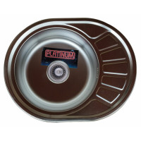 Кухонна мийка з нержавіючої сталі Platinum ДЕКОР 5745 (0,8/180 мм)