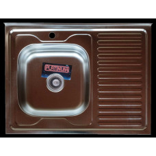Кухонна мийка з нержавіючої сталі Platinum 8060 L ДЕКОР (0,7/160 мм)