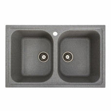 Гранітна мийка для кухні Platinum 7950 Equatoria глянець Сірий