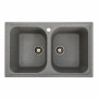 Гранітна мийка для кухні Platinum 7950 Equatoria глянець Сірий
