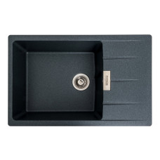 Гранітна мийка для кухні Platinum 7749 ROMA матова (антрацит)