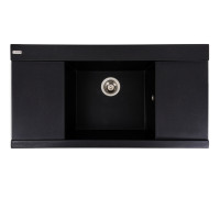 Гранітна мийка для кухні Platinum 9651 ATLAS матовий Чорний металік