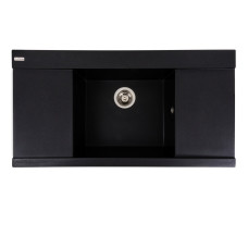 Гранітна мийка для кухні Platinum 9651 ATLAS матовий Чорний металік
