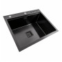 Кухонна мийка 60*50 PVD чорна Platinum Handmade з підставкою для ножів