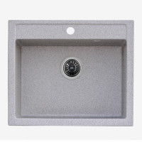 Гранітна мийка для кухні Platinum 5850 IRENA глянець Сіра