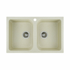 Гранітна мийка для кухні Platinum 7648W TWIN глянець Пісок