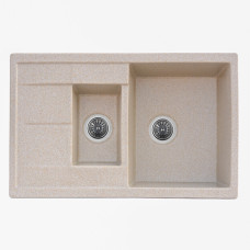 Гранітна мийка для кухні Platinum 7850W KESSAN глянець Айворі