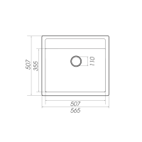 Гранітна мийка для кухні Platinum 5751 NIKA глянець Сіра