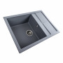 Гранітна мийка для кухні Platinum 6550 LOTOS матовий сірий металік