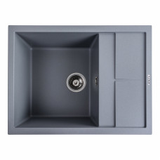 Гранітна мийка для кухні Platinum 6550 LOTOS матовий сірий металік