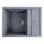 Гранітна мийка для кухні Platinum 6550 LOTOS матовий сірий металік