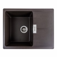 Гранітна мийка для кухні Platinum 6250 ZIRKONE матова Темна скеля