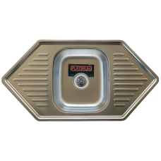Кухонна мийка з нержавіючої сталі Platinum 9550В ДЕКОР (0,8/180 мм)