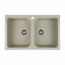 Гранітна мийка для кухні Platinum 7648W TWIN глянець Сафарі