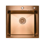 Кухонна мийка Platinum Handmade PVD мідь 500x500x220 (3,0/1,5 мм корзина та дозатор в комплекті)