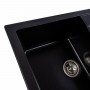 Гранітна мийка для кухні Platinum 7850 TROYA матова Чорний металік