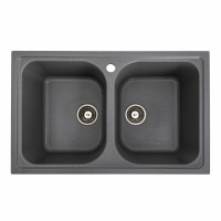 Гранітна мийка для кухні Platinum 7950 Equatoria глянець Сірий мусон