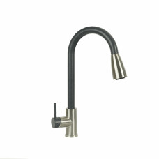 Змішувач з висувним виливом Platinum KT 8203 (8614) Антрацит комбі