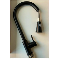 LN08 змішувач кухонний Platinum (чорний з висувною лійкою)