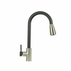 Змішувач з висувним виливом Platinum KT 8203 (8614) Чорний матовий комбі