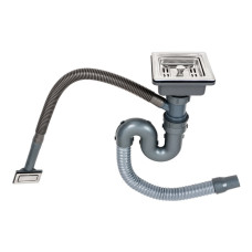 Сифон одинарний для мийок Handmade (квадратний сифон,овальний перелив)