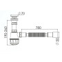 Сифон з відстійником для мийок з малою горловиною з гофрою 1060 NOVA