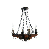 Люстра дерев'яна виробництво Sirius S7122/4 темний обжиг на 4 лампочки