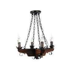 Люстра дерев'яна виробництво Sirius S7122/4 темний обжиг на 4 лампочки