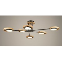 Люстра світлодіодна акрилова Sirius B N4539/6 84W BK+WOOD