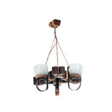 Люстра дерев'яна виробництво Sirius S7025/3 темний обжиг на 3 плафона