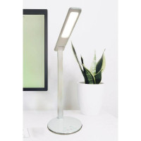 Сенсорна настільна LED лампа з бездротовою зарядкою﻿ Qi біла (BTJ-T300)