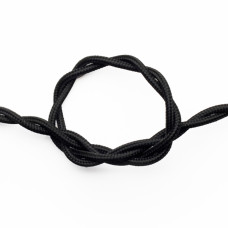 Плетений провід в тканинній обмотці, чорний, арт. 1941.