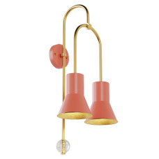 Настінний світильник, бра ARCH арт. 9302 Золотий/кораловий 2 шт