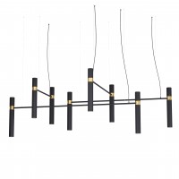 Люстра Tube chandelier, арт. 5299 Золотий/чорний Комплект: 100 см+120 см+150 см+200 см